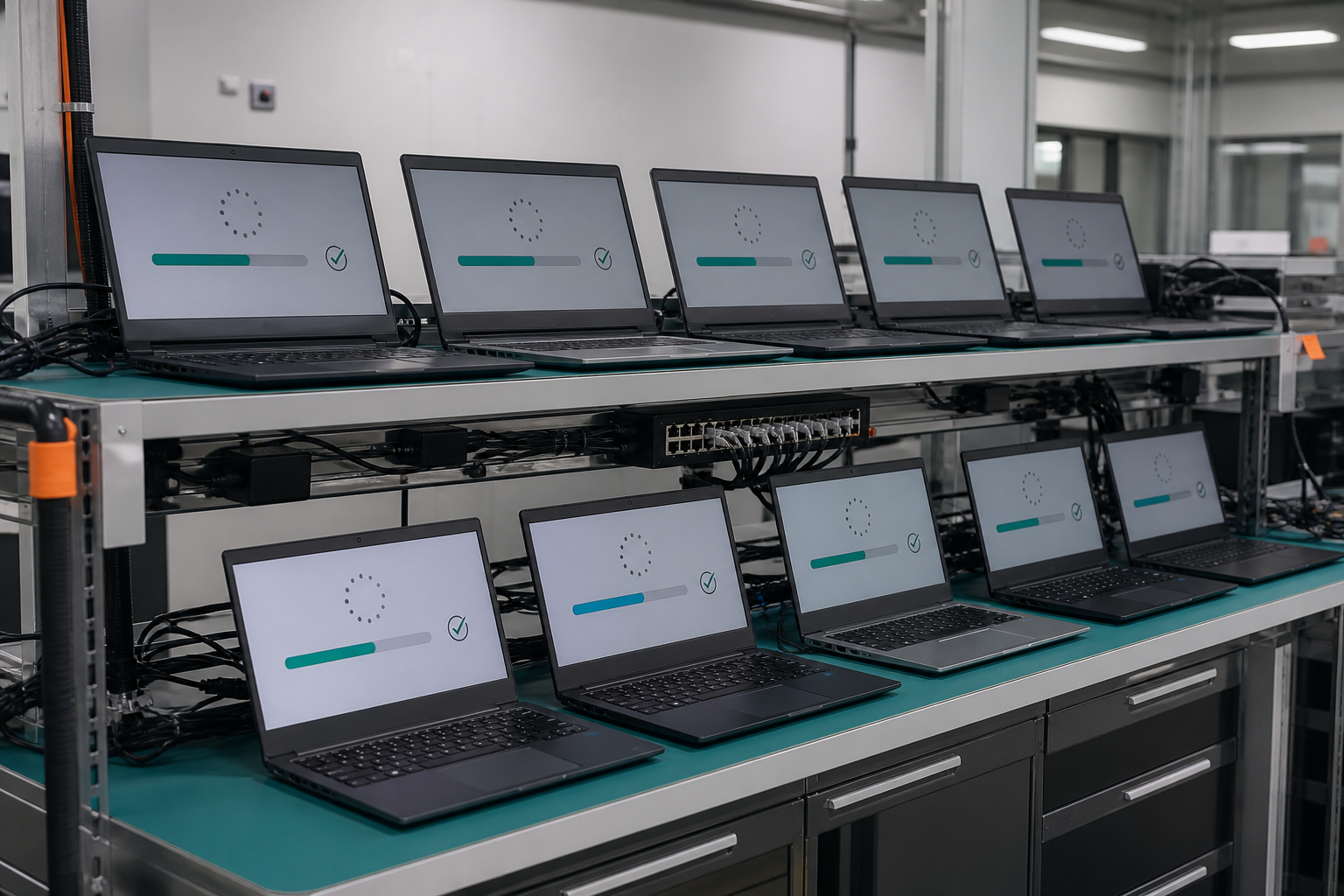 Technician reviewing software-based data erasure results
