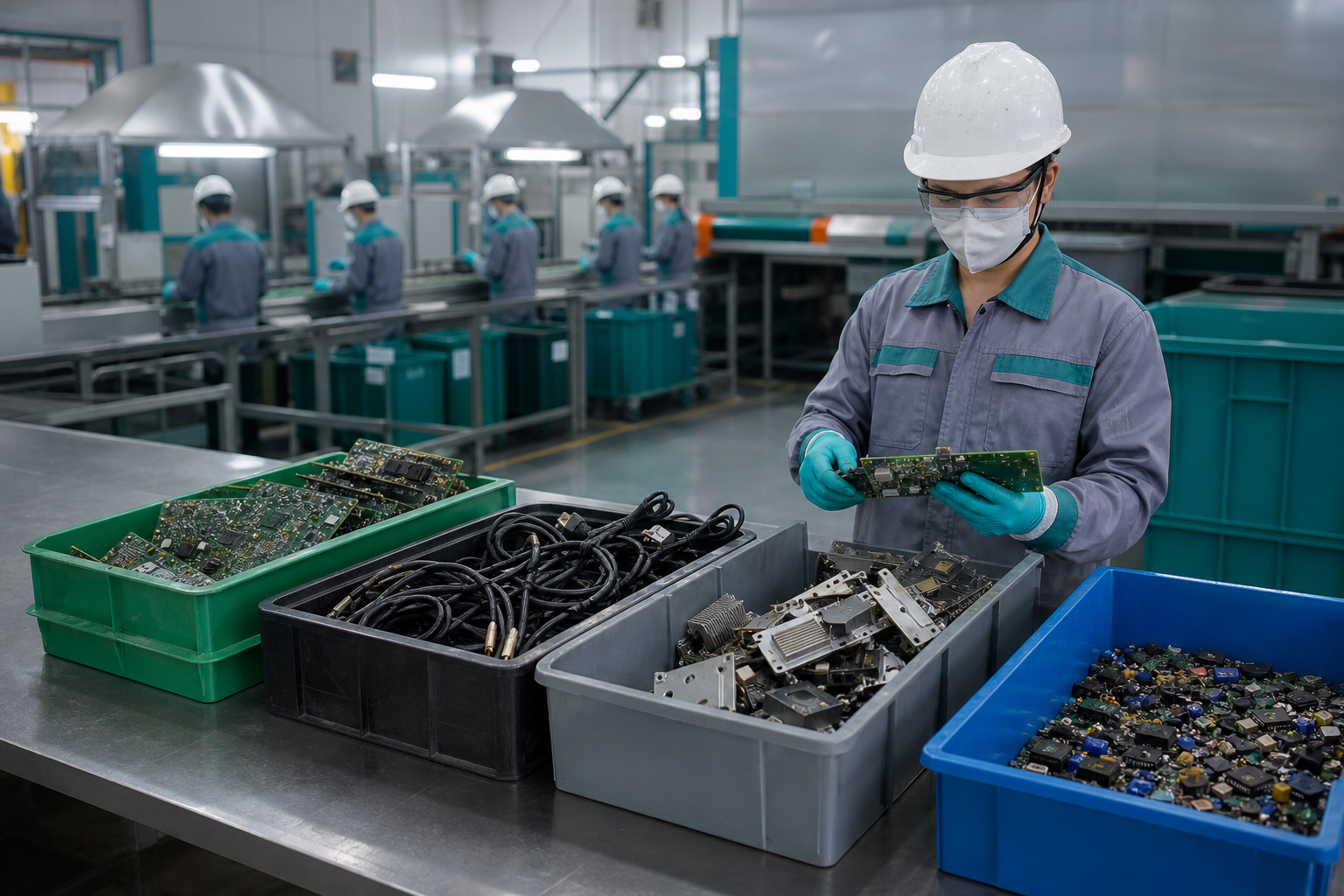 Electronic equipment sorted for responsible recycling