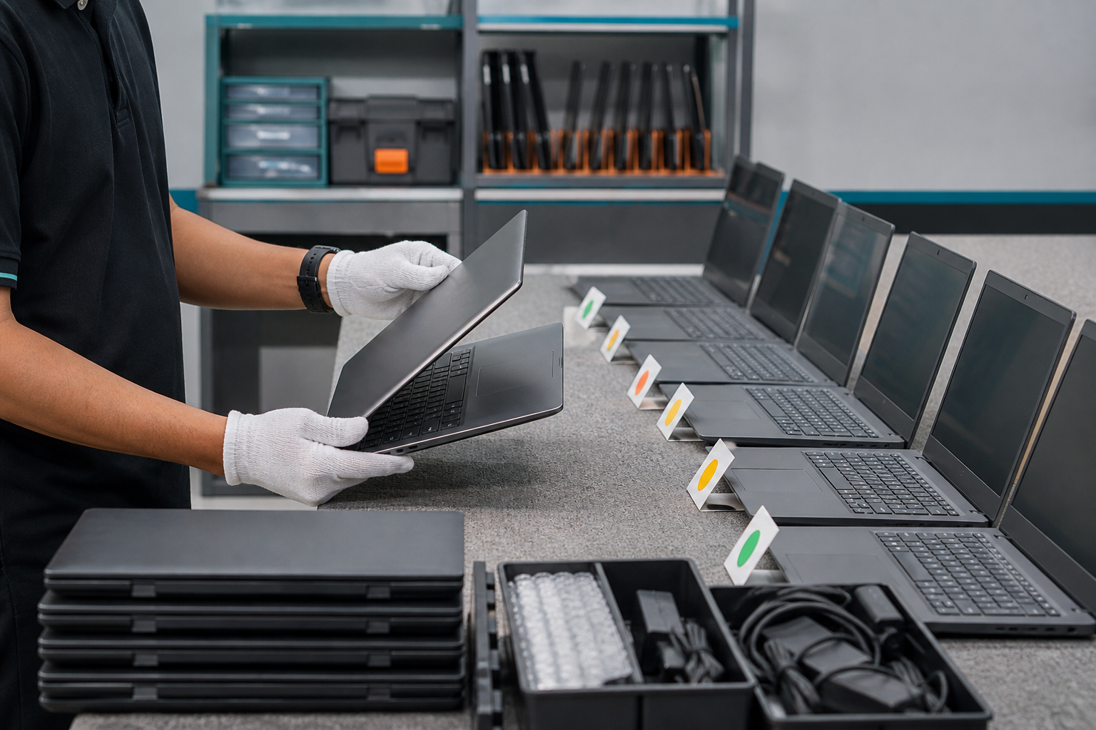 Reusable business laptops being assessed for value recovery