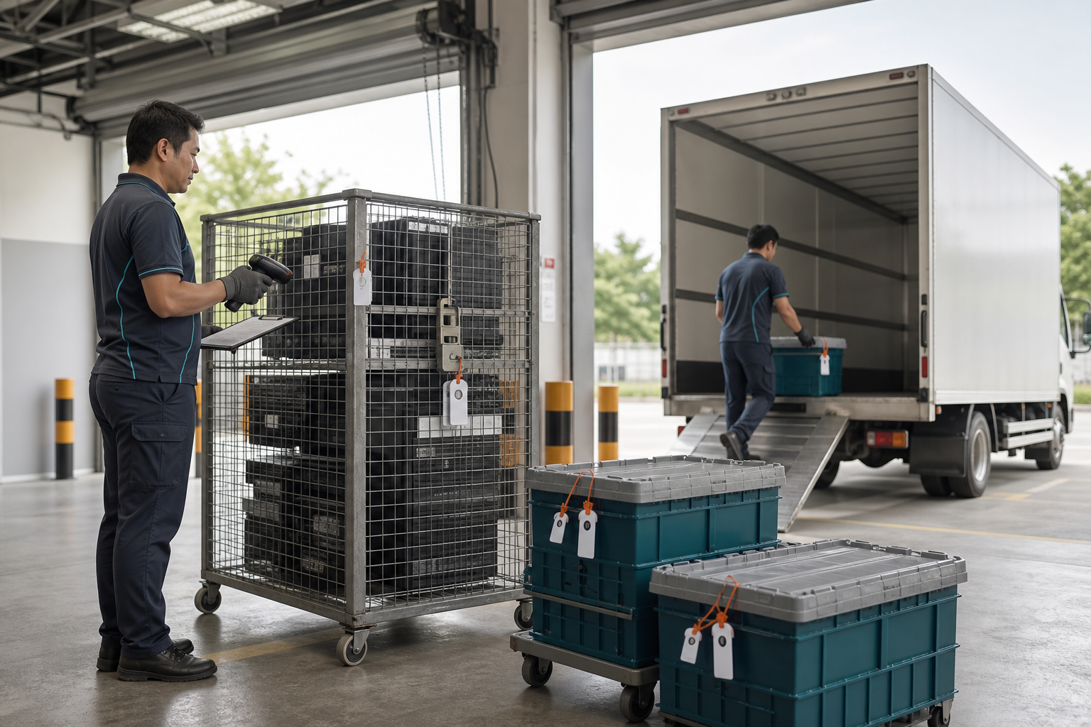 IT assets prepared for controlled collection and transport